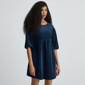 Everlane Navy Corduroy Mini Dress - NWT